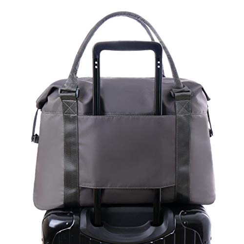 Unisex Large Travel Shoulder Weekender Overnight Bag Handbag Gym Tote Bag with Trolley Sleeve (Grey)