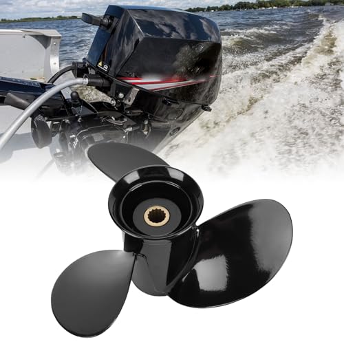 Haofy 9,25 X 10 RH Außenbordpropeller 48 828156A12 Aluminiumlegierung Bootsmotor Propeller Ersatz für 2-Takt 4-Takt