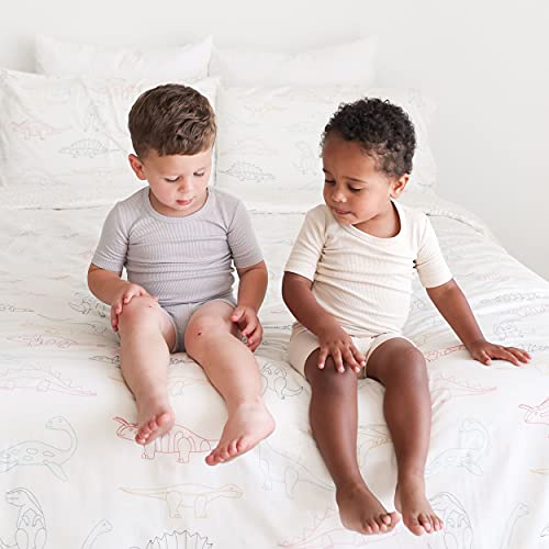 Makemake Organics Organic Full Sheets (4 Piece) Gots Certified Organic Cotton Sheets Full Bed Non Toxic Safe Fitted, Flat Sheet, Pillowcases (Full, Dino Park) #TOP3