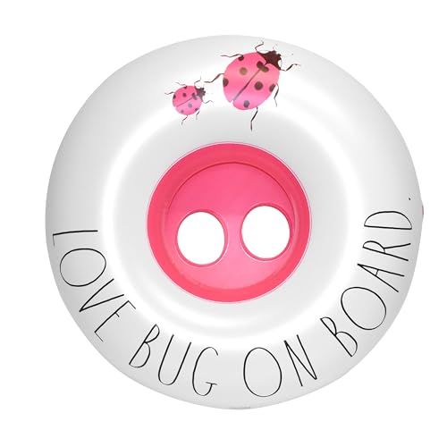 Rae Dunn x CocoNut Float Toddler Float with Canopy - Love Bug on Board Theme - Child Sized Inflatable Raft & Durable Water Toy - Stable Ride-On for Summer Parties & Swim Events