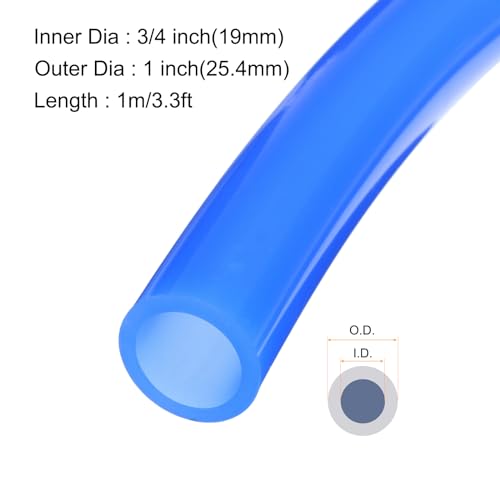 Image of 1m(3.3ft) 19mm(3 /4 inch) ID x 25.4mm(1 inch) OD Silicone Tubing Blue Industrial Plastic Tubing Pure Silicone Hoses for Pump Siphoning Draining Irrigation Brewing