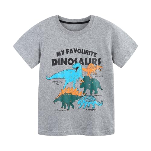 Boys Crew Neck T-Shirts Little Kids Short Sleeve Tops for Toddler Boys Summer Casual Graphic Tees 2 Pack2