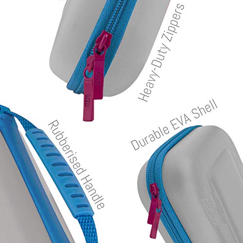 Image of Orzly Case for Nintendo Switch Lite - Portable Travel Carry Case with Storage for Switch Lite Games and Accessories [Grey /Blue with a tint of Pink Special Edition]