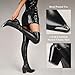 ElegaStep Women Thigh High Boots Leather PU Stretch Over The Knee Boots Slim Calf Block Chunky Heel Metal Pointed Toe Cowboy Style Dress Long Boots Zipper Black US 9