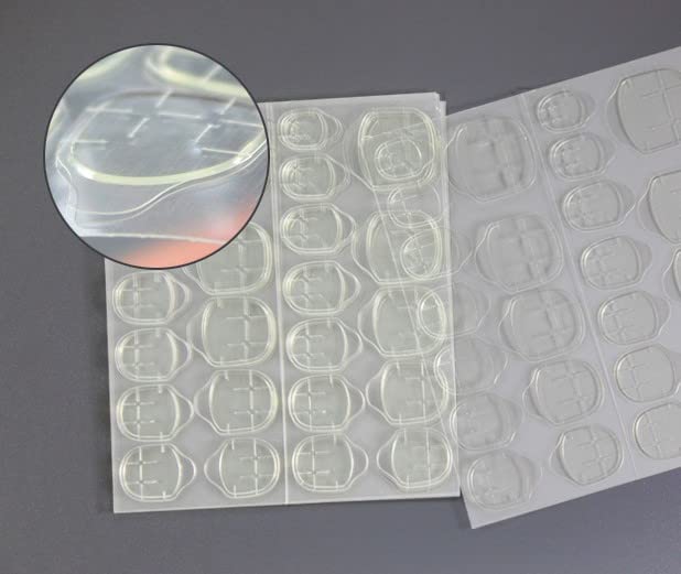 LABOTA 40Sheets Waterproof Breathable Jelly Double Sided Adhesive Tabs Nail Glue Sticker False Nail Tips，Super Sticky Double Sided Tips（960pcs）