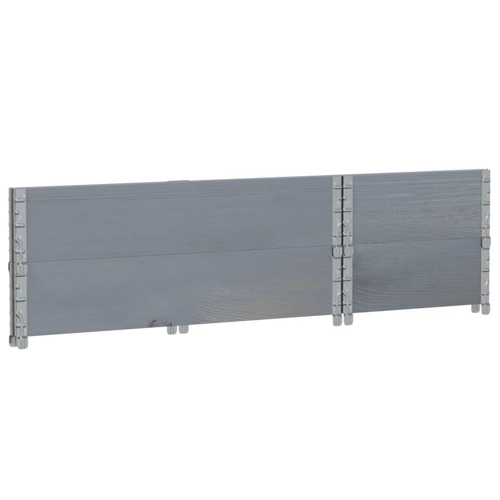 Paretali per Pallet 2pz Grigi 100x50cm Legno Massello di Pino, Movimentazione di Materiali,Pianali di carico e Pallet, 13kg-4010284