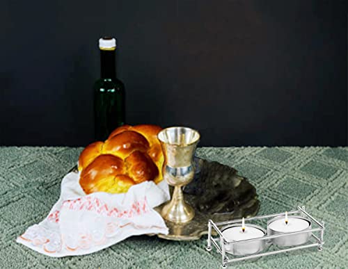 Ner Mitzvah Tea Light Candle Holders With Tealight Candles - Nickel Plated Tealight Holder - Fits All Standard Sized Tealights #TOP5