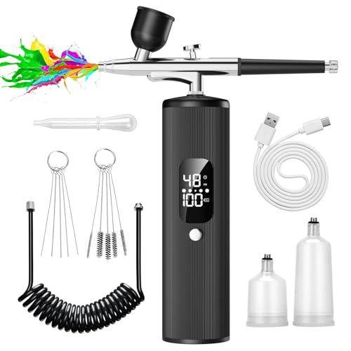 Airbrush Kit with Compressor - 48PSI High Pressure, Non-Clogging ...
