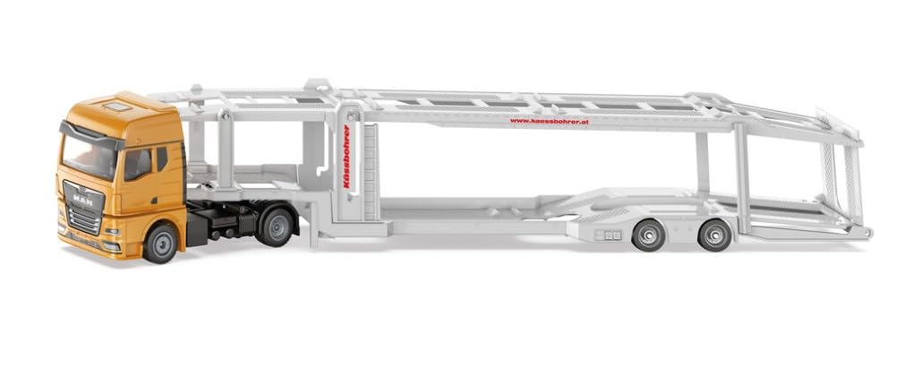Siku 3944 MAN Transporteur de voitures 1:50 Métal/plastique Jaune/argent Remorque détachable