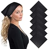 Basic Sense Unisex Men Woman Plain Solid Colour 100% Cotton Bandana Head Neck Wrist Handwrap, Wristband, Scarf, 55 x 55cm (22” x 22”) (6PCS Black)