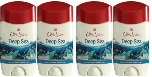 Old Spice Dry Feel Antiperspirant Deodorant for Men,24/7 Freshness,24/7 Sweat &amp; Odor Protection,Gentle on Skin with Skin Conditioners,Deep Sea with Ocean Waves + Kelp Scent,2.6 oz,(Pack of 4)