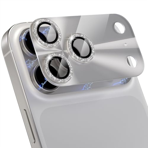 Protection d'appareil photo de luxe en anneau en métal et verre trempé pour 17 Pro