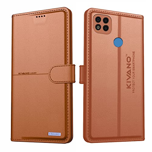 Image of KIVANO Xiaomi Poco C31 Professional Series Wallet Case | Luxurious Design | Premium | PU Leather Flip Case Back Cover - Coffee