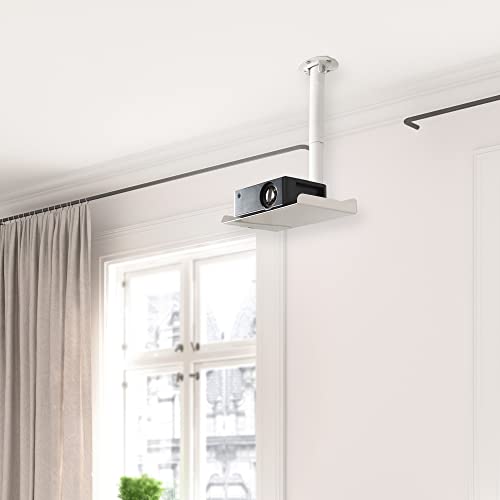 Image of VIVO Universal Ceiling Extending Projector Tray Mount, Height Adjustable Projection, No Hole Installation, Hidden Cable Routing, White, MOUNT-VP08W