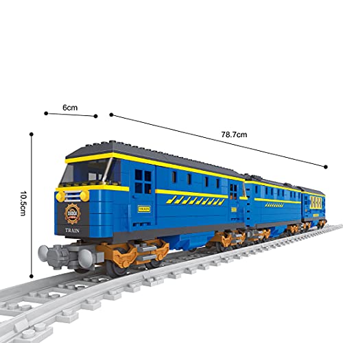 VPPI Technik Zug Eisenbahn Bausatz, City Personenzug Bausteine Modell mit Schienen, 832 Teile City Güterzug… – Bild 6