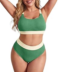 Green/Cream Plus Size Bikini Set