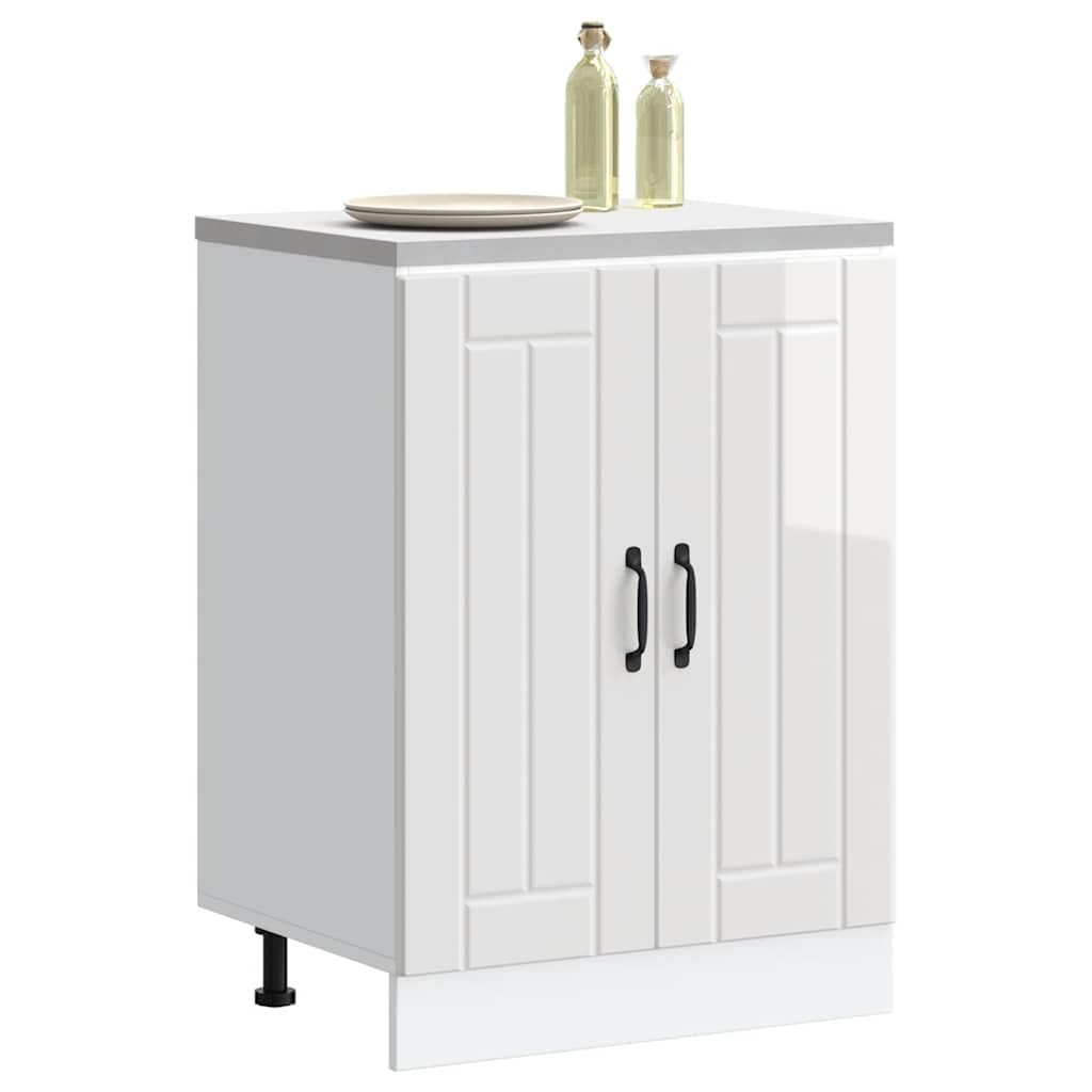 Lucca - Mueble bajo fregadero de madera (60 x 46 x 81,5 cm, patas ajustables, 70 kg, para cocina, almacenamiento para platos y ollas)