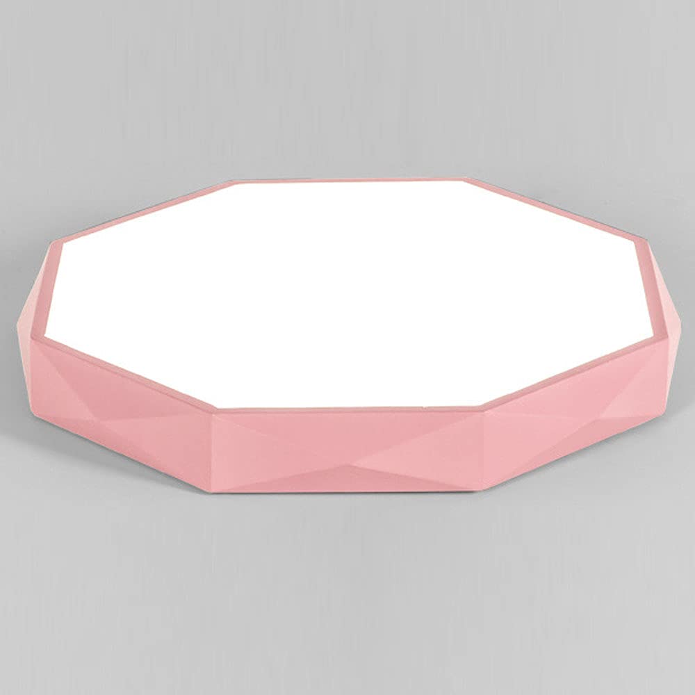 Plafonnier LED 3 couleurs réglables luminaire encastré rose 40cm