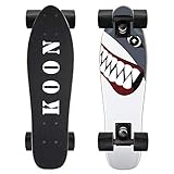 KO-ON Skateboard Complete Skateboards 22 Inch Mini Cruiser Skateboards for Beginners Kids Boys and Girls (Shark)