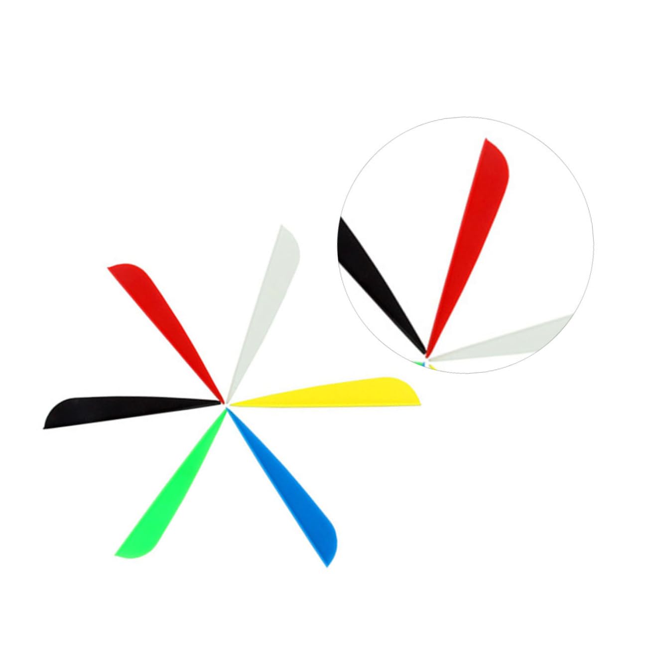 KOMBIUDA 27pcs Fletching Vanes 3 Inches Water Drop Shape Archery Accessories for 3D Bows