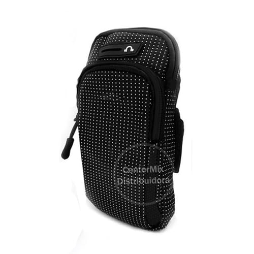 Braçadeira Sports Com Saída De Fone Para Corrida cor Preto Pochete Sport