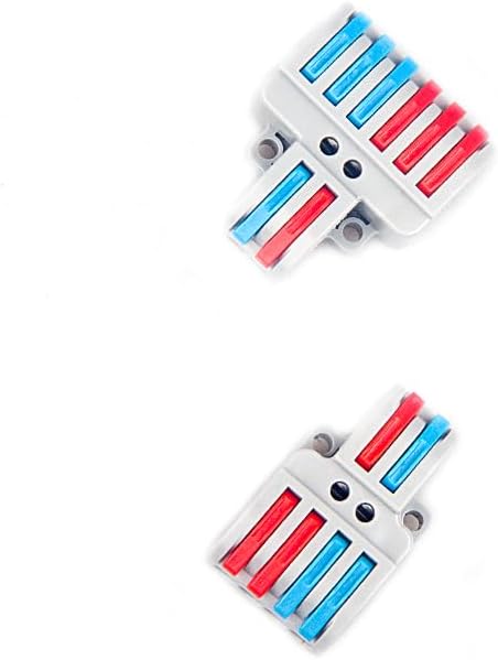 TSPL-42/62 Fast Wire Connectors Wiring Cable Wiring Connection Lighting Push-in Terminal Block LED 2 in 4/6 (SPL-62-T,50Pcs)