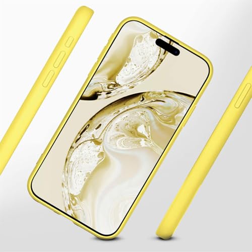 Coque silicone iPhone 15 Pro eviter rayures ecran objectif arriere jaune - 2