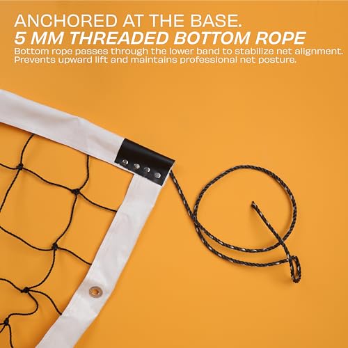 Image of Nivia Volleyball Net, Volleyball Net for Indoor and Outdoor Sports, Professional Sports Equipment, Heavy 24x3 Ply Woven Nylon (White)