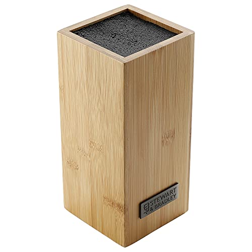 STEWART & BRADLEY Universal Bamboo Knife Block with Bristle Insert