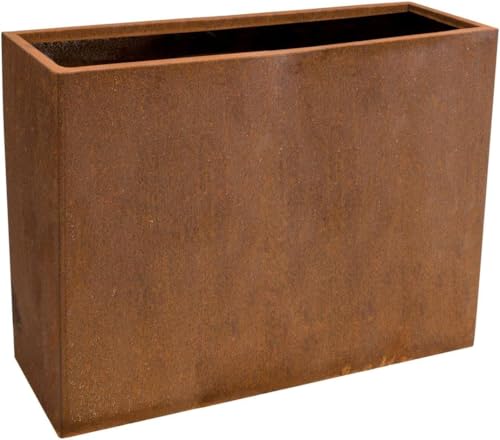 VIVANNO Pflanzkübel Trennelement Raumteiler Cortenstahl Metall Eckig Elemento Rostbraun