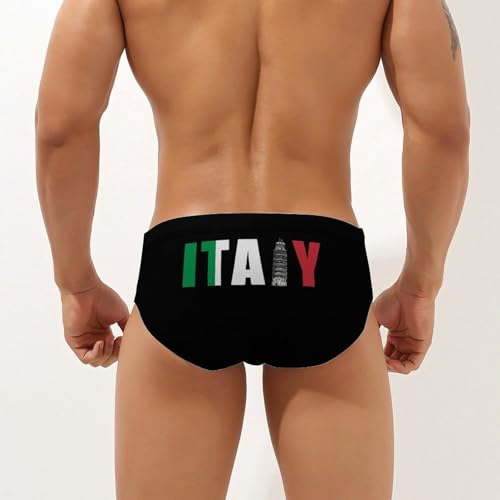 Italy Flag Italia Pisa Leaning Tower Men's Swimsuit Bikini Briefs Swim Underwear Stretchy Swimwear3