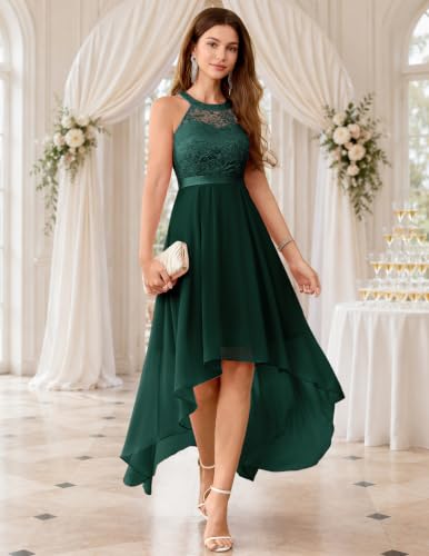 Image of Wedtrend Women's Semi Formal Dresses Halter Bridesmaid Dresses Wedding Guest Dress High Low Prom Dress