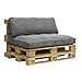 Palettenkissen Palettensofa Cord Set Outdoor Sitzkissen Palettenauflage (Grau, Set 1+1)