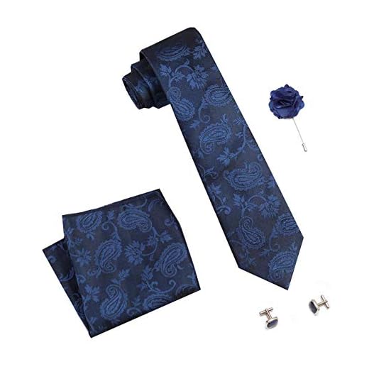 nu-Lite Men's Silk Summer Stain Resistant Necktie, Pocket Square, Cufflinks Set (Blue, Free Size)