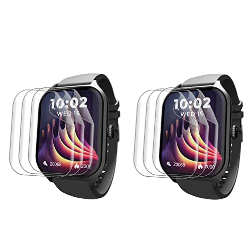 Image of Wisely |Pack 6| For beatXP Marv Raze SmartWatch Screen Guard Scratch Guard Full Screen Protector Compatible for beatXP Marv Raze 1.96 inch - Flexible TPU - HD Clear - Bubble-Free