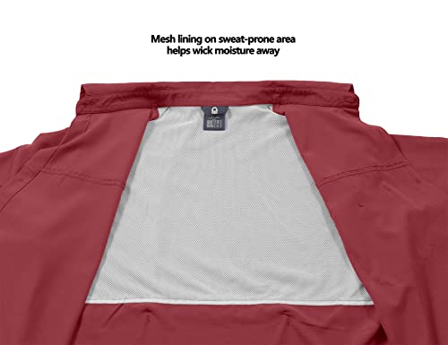 Little Donkey Andy Men's Upf 50 Uv Protection Shirt, Breathable Long Sleeve Fishing Hiking Shirts, Quick Dry Racing Red L #TOP4