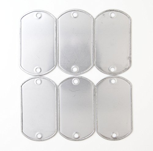 100Pcs Blank 2-Hole Matte Finish Stainless Steel Military Spec Dog Tags Rolled Edge Backing #TOP2