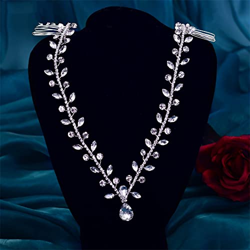 Fascia per capelli nuziale con pettini goccia