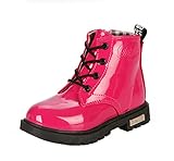 Fashion Girls Boys Rose PU Waterproof Child Ankle Boots,Little Kid, 1M US