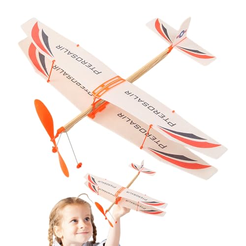 Generico Modèle D'Avion Jouet Pour | Kit Biplan Coloré Avec Élastique | Modèles D'Avions Amusants Et Éducatifs Pour Jeu Extérieur, Cadeau D'Apprentissage, Coordination - il-Main Et Activités Créatives