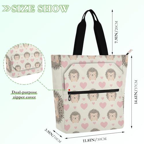 Bolsas de mano para niños impermeables: evita libros mojados con lindos erizos 4