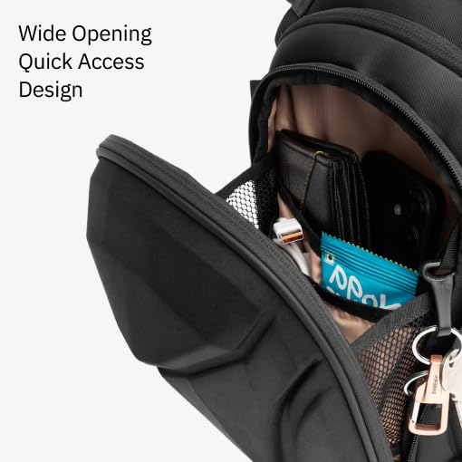 Image of VANTORA ARC 4-in-1 Unisex Sling Bag, Black | Crossbody, Chest, Waist, Thigh & Tank Bag, 5L Hard Shell Travel Pouch, Hydration Pack Compatible