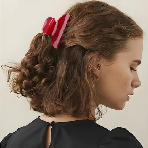 MAORULU Medium Cherry Red Acetate Claw Clip (3-inch) — view 5