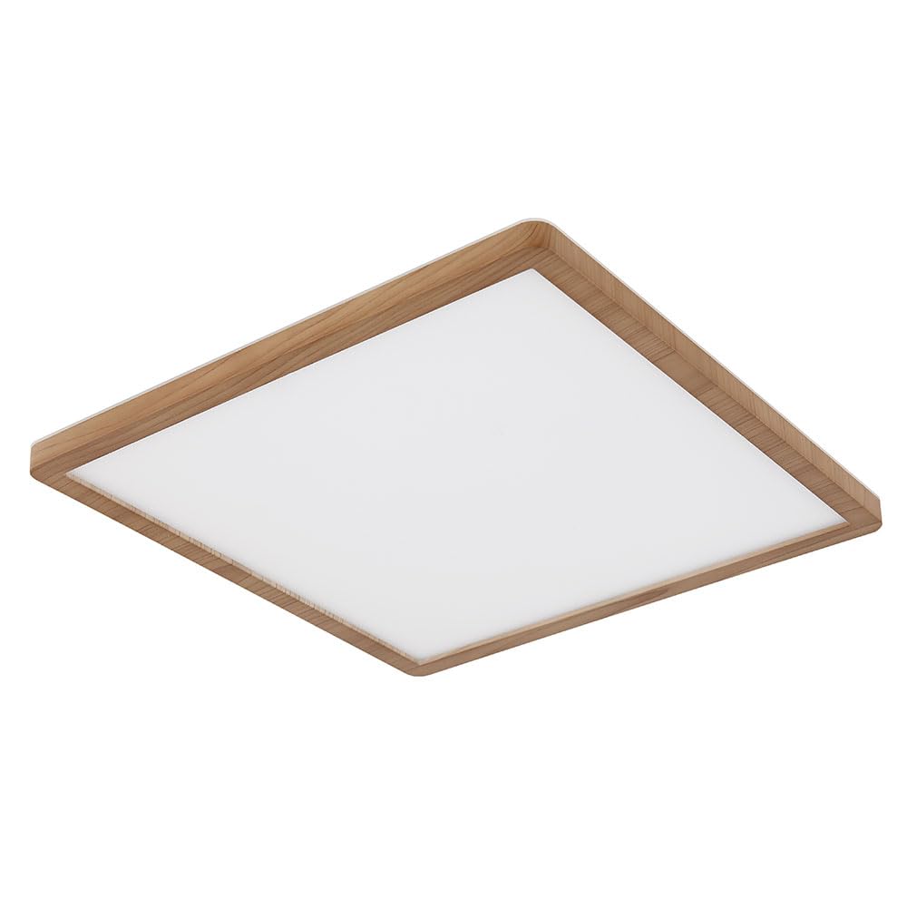 Deckenpanel Deckenlampe Deckenleuchte LED Panel Badezimmerlampe Badleuchte, IP44 Backlight Memoryfunktion 3 Stufen, Holzoptik opal, 24W 2300Lm warmweiß, LxBxH 42x42x2,5cm