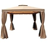 Diseño elegante: este cenador de patio de diseño elegante y hermosos paneles laterales estampados, está diseñado para proporcionar un lugar fresco para fiestas al aire libre, picnic familiar, camping, barbacoas y reuniones sociales.