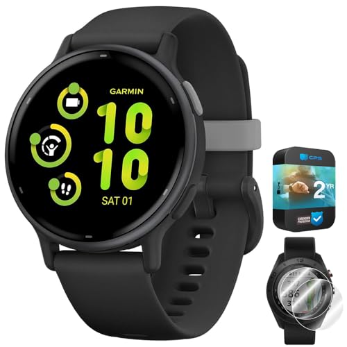Opiniones de garmin vívoactive Top 10. 34 Garmin 010-02862-10 Vivoactive 5 Fitness Smartwatch, color negro | Modelo oficial de Estados Unidos | Paquete con Deco Essentials 2 protectores de visualización y paquete de...