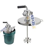 5 Gallon Pneumatic Paint Mixer with Round Cover—Air Agitator for Pails/Drum,Adjustable Speed,Stainless Steel...
