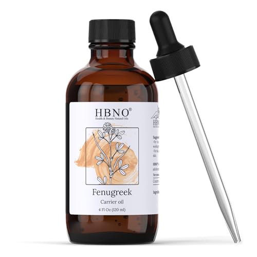 HBNO Fenugreek Oil - 4 oz (120 ml) Value Size - Ideal for Shampoos, Soaps, Diffusers, Lotions, and Skin Care Products