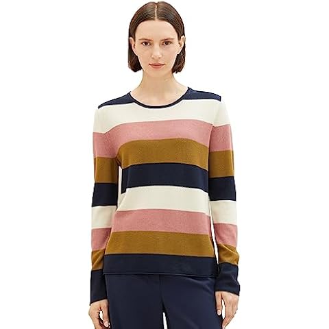 TOM TAILOR Women's Basic Jumper, Navy Rose Knit Cover