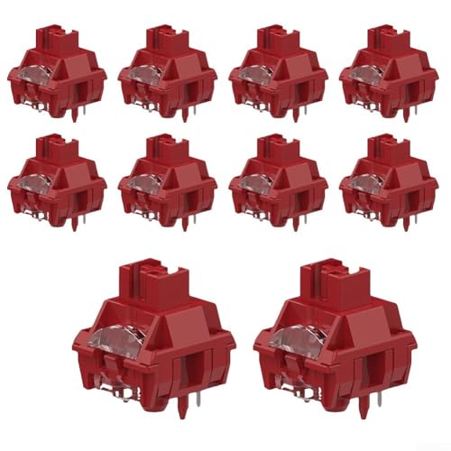 10XTTC V2 Commutateurs de clavier mécanique RVB silencieux linéaire avec double structure silencieuse et prélubrification pour touches MX (rouge)